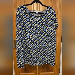 Liz Claiborne Woman Short Split Sleeve Blouse Size 3X